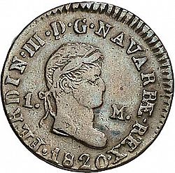 Large Obverse for 1 Maravedí 1820 coin