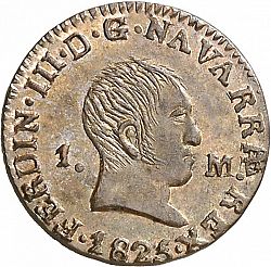 Large Obverse for 1 Maravedí 1825 coin
