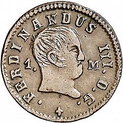 Large Obverse for 1 Maravedí 1830 coin