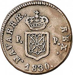 Large Reverse for 1 Maravedí 1830 coin