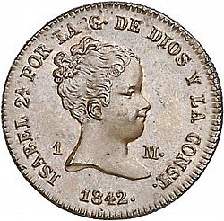Large Obverse for Maravedí 1842 coin