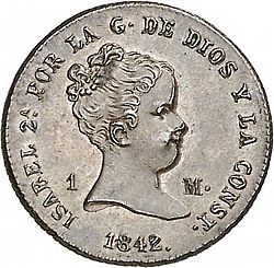 Large Obverse for Maravedí 1842 coin