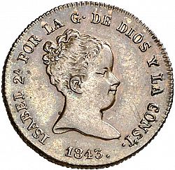 Large Obverse for Maravedí 1843 coin