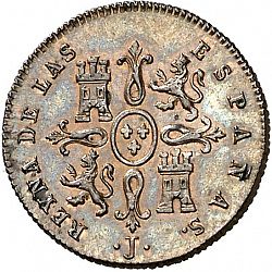 Large Reverse for Maravedí 1843 coin