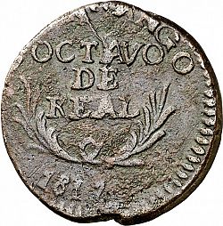 Large Reverse for 1 Octavo 1817 coin