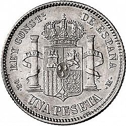 Large Reverse for 1 Peseta 1876 coin