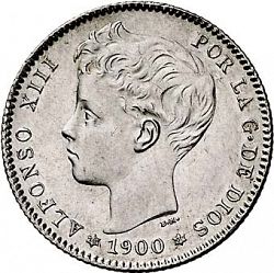 Large Obverse for 1 Peseta 1900 coin