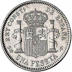 Large Reverse for 1 Peseta 1905 coin