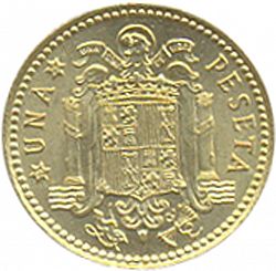 Large Reverse for 1 Peseta 1966 coin
