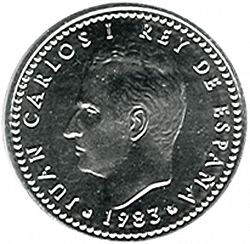 Large Obverse for 1 Peseta 1983 coin