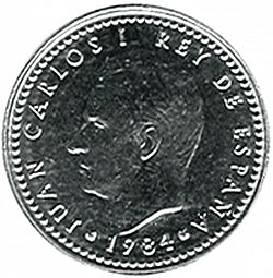 Large Obverse for 1 Peseta 1984 coin