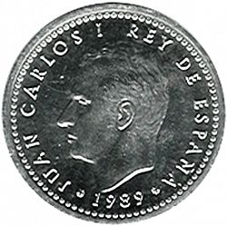 Large Obverse for 1 Peseta 1989 coin