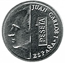 Large Obverse for 1 Peseta 1989 coin