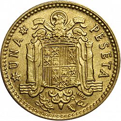 Large Reverse for 1 Peseta 1975 coin