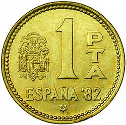 Large Reverse for 1 Peseta 1980 coin