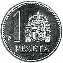 Large Reverse for 1 Peseta 1984 coin