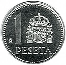 Large Reverse for 1 Peseta 1986 coin