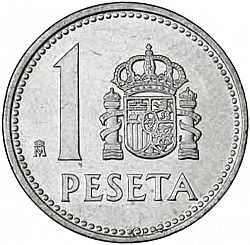 Large Reverse for 1 Peseta 1987 coin
