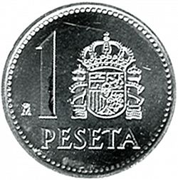 Large Reverse for 1 Peseta 1988 coin