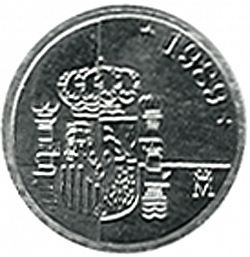Large Reverse for 1 Peseta 1989 coin
