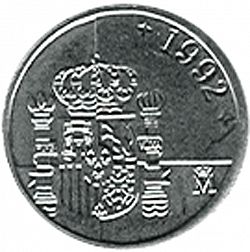 Large Reverse for 1 Peseta 1992 coin