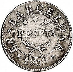 Large Reverse for 1 Peseta 1809 coin