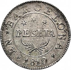 Large Reverse for 1 Peseta 1810 coin