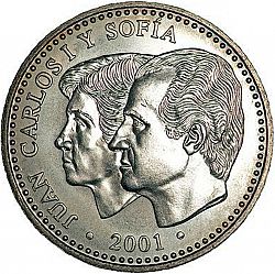Large Obverse for 2000 Pesetas 2001 coin