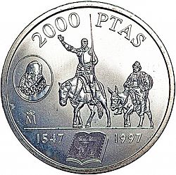 Large Reverse for 2000 Pesetas 1997 coin