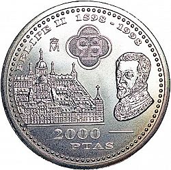 Large Reverse for 2000 Pesetas 1998 coin