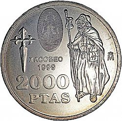 Large Reverse for 2000 Pesetas 1999 coin