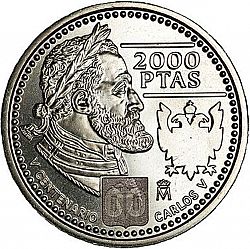 Large Reverse for 2000 Pesetas 2000 coin