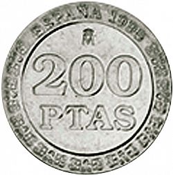 Large Reverse for 200 Pesetas 1999 coin