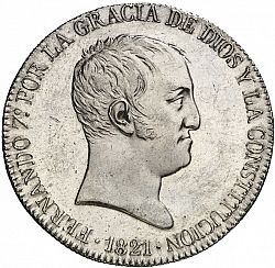 Large Obverse for 20 Reales 1821 coin