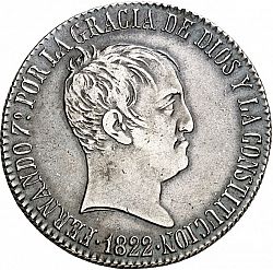 Large Obverse for 20 Reales 1822 coin