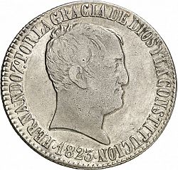 Large Obverse for 20 Reales 1823 coin