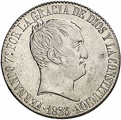 Large Obverse for 20 Reales 1823 coin