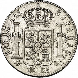 Large Reverse for 20 Reales 1822 coin
