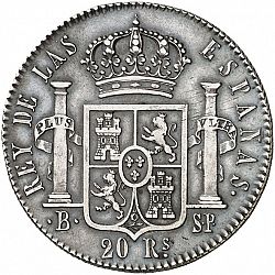 Large Reverse for 20 Reales 1822 coin