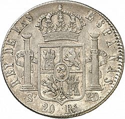 Large Reverse for 20 Reales 1823 coin