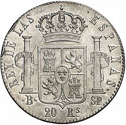 Large Reverse for 20 Reales 1823 coin
