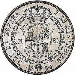 Large Reverse for 20 Reales 1833 coin