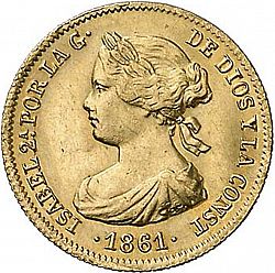 Large Obverse for 20 Reales 1861 coin