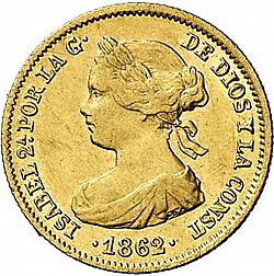 Large Obverse for 20 Reales 1862 coin