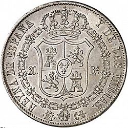 Large Reverse for 20 Reales 1835 coin