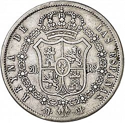 Large Reverse for 20 Reales 1840 coin