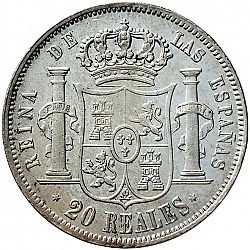 Large Reverse for 20 Reales 1850 coin