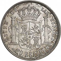 Large Reverse for 20 Reales 1855 coin