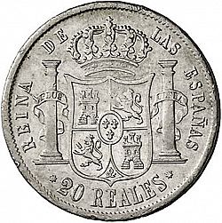 Large Reverse for 20 Reales 1855 coin