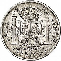 Large Reverse for 20 Reales 1856 coin